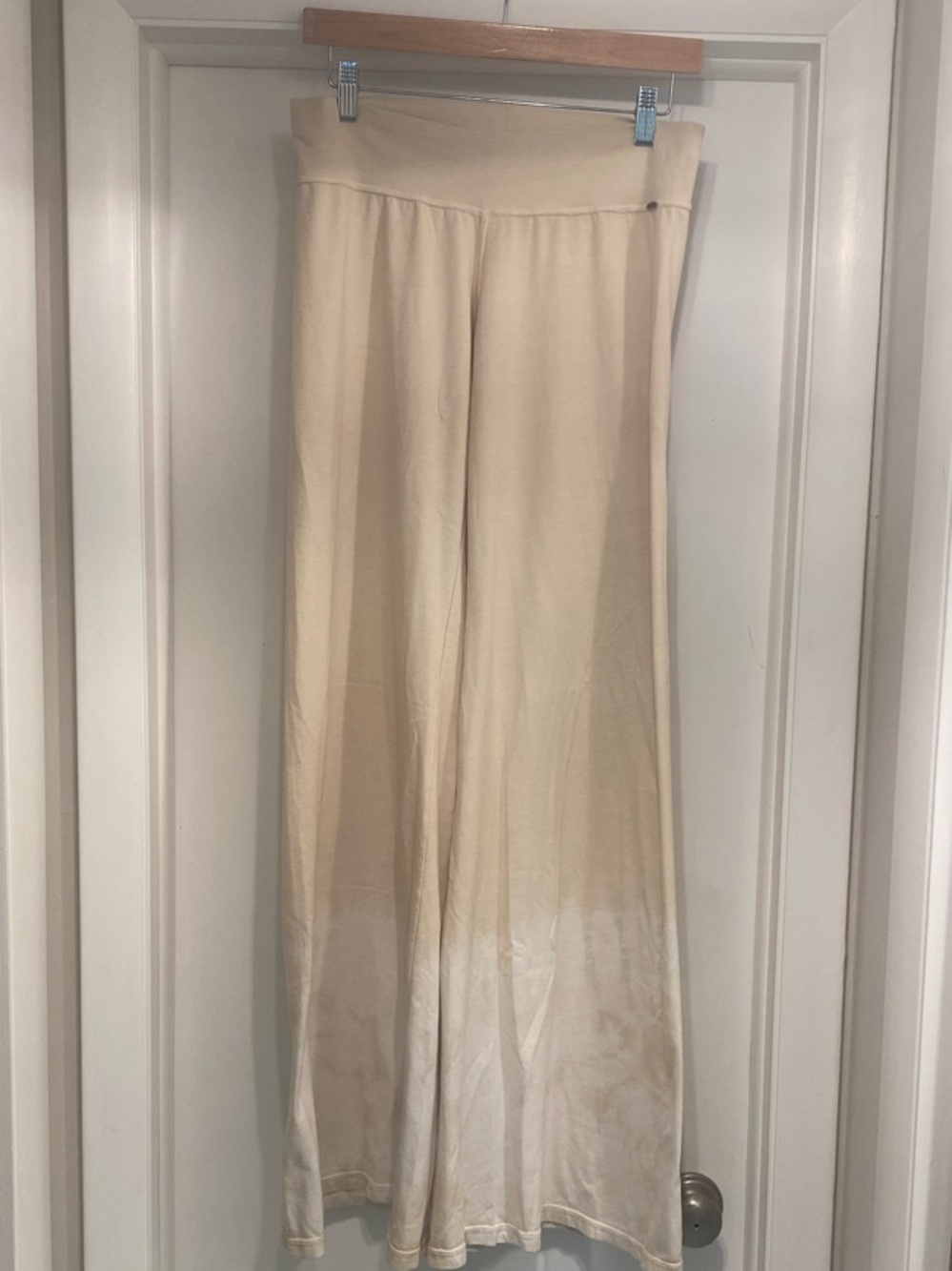 Light Beige Wide-Leg Palazzo Pants with Soft Waistband